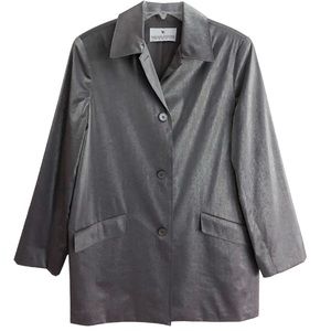 Vintage Valerie Stevens Shimmering Pewter Gray Evening Jacket L